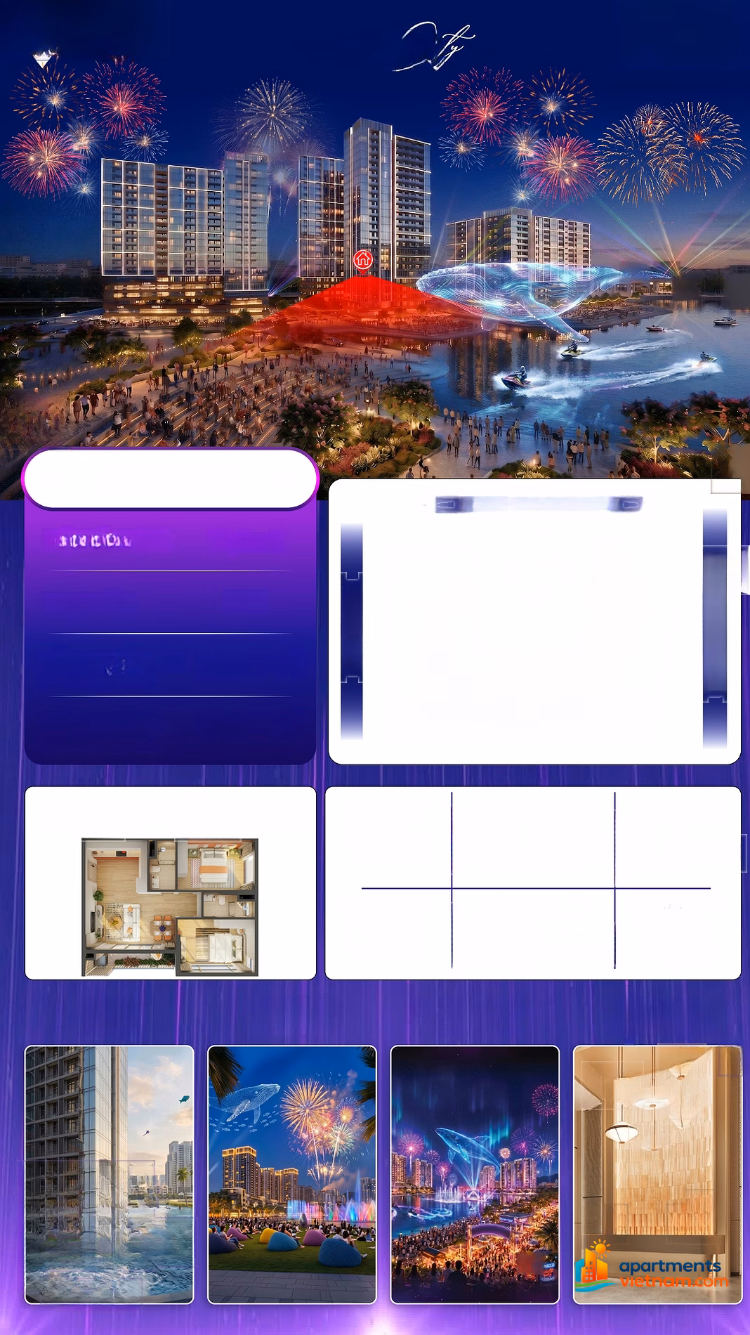 1 Bedroom Apartment + The Fest 2 - Charmora City Nha Trang | Payment spread over 55 months, receive the operator immediately