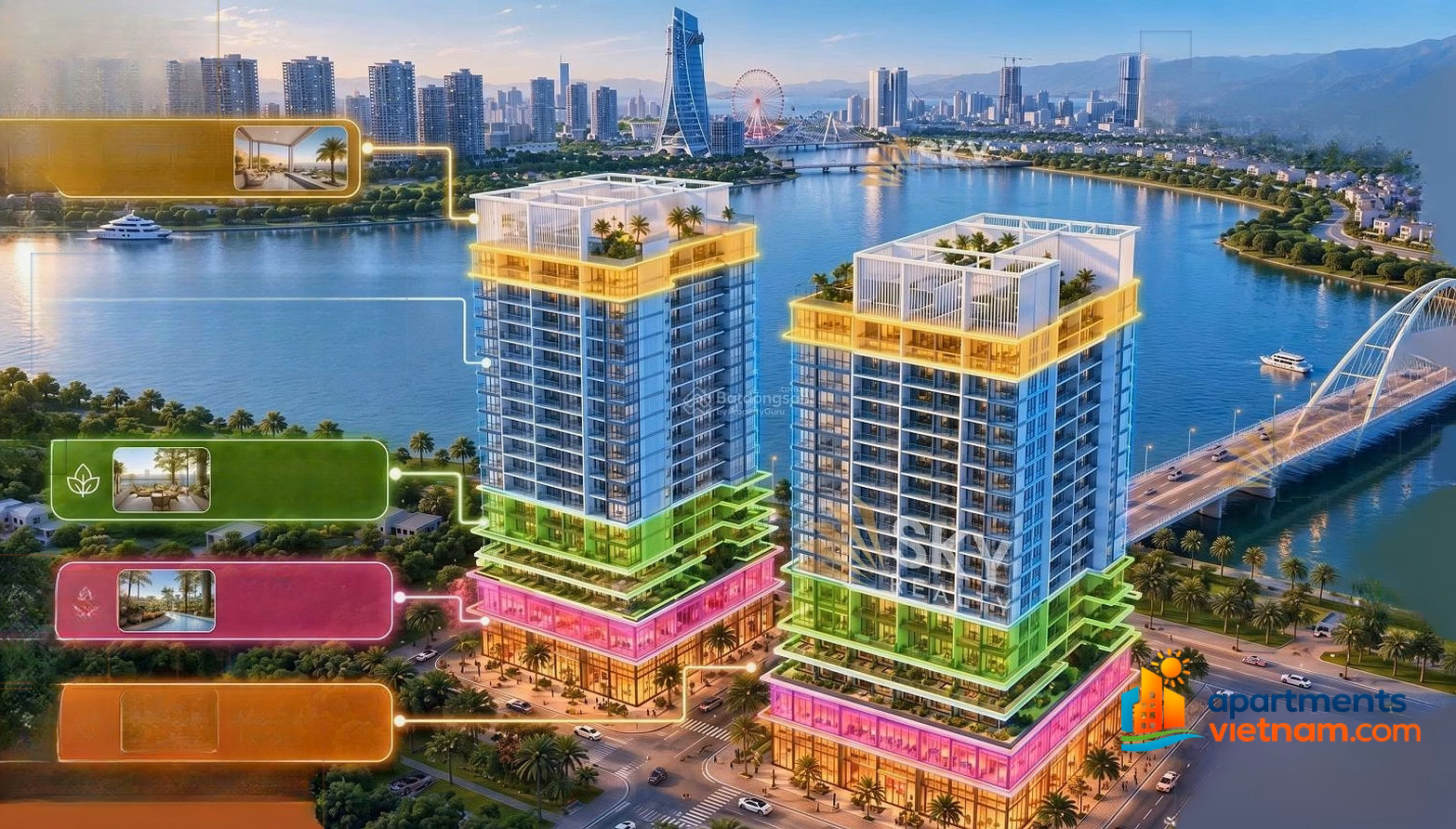 S-LIGHT TOWER- 2 BEDROOM APARTMENT - HIGH FLOOR - FIRST BUY NOW PRICE DIRECTLY CDT SUN GROUP - LOAN SUPPORT UP TO 70%