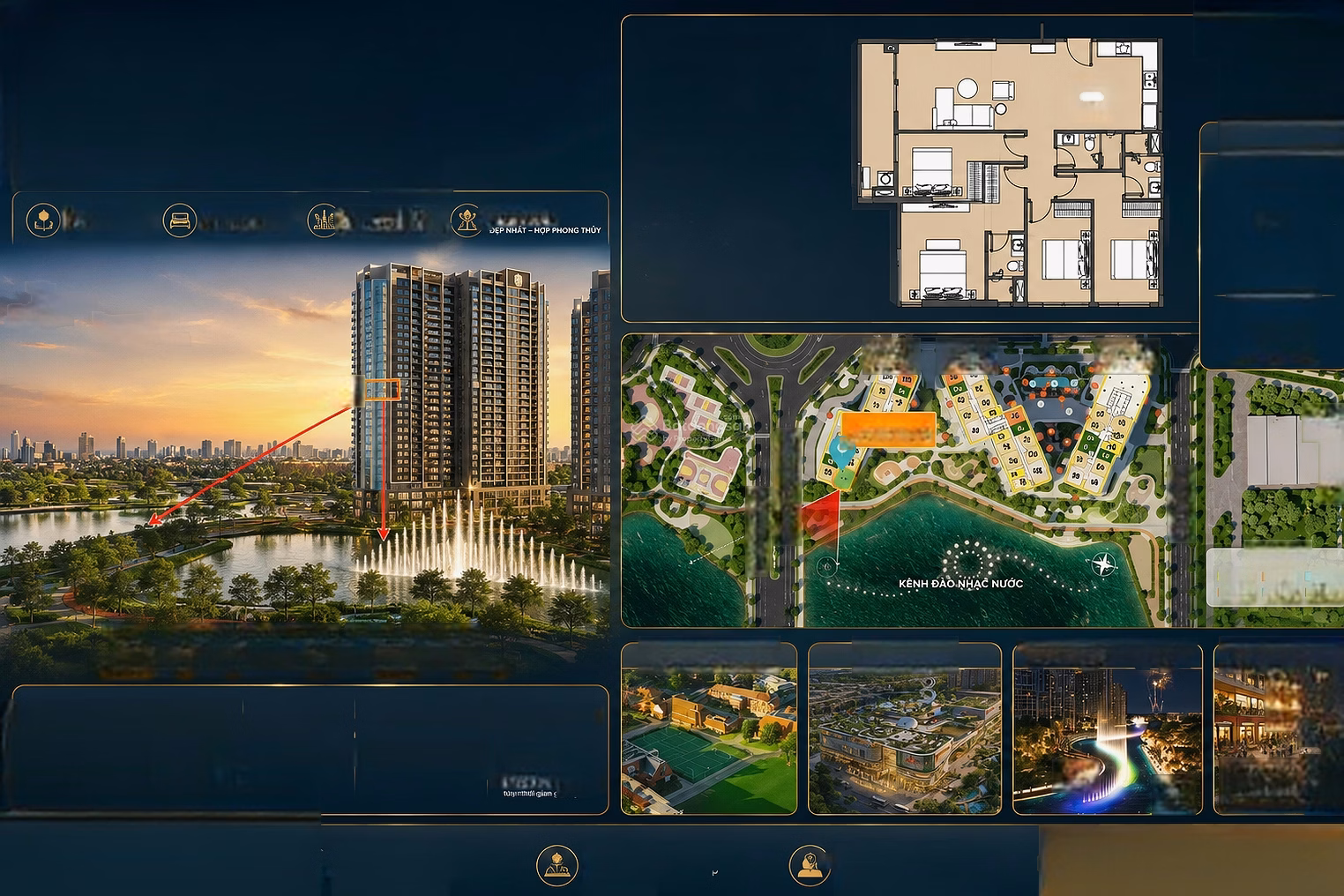 Good price: 4 bedrooms with beauty queen view and water music only 17,762 billion