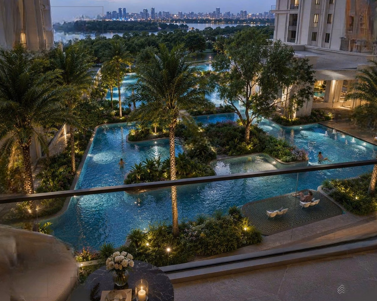 Shock: 5 diplomatic fund apartments A1 107m2 Le Parc Place floors 8 - 9 - 10 super exclusive 800m2 swimming pool view