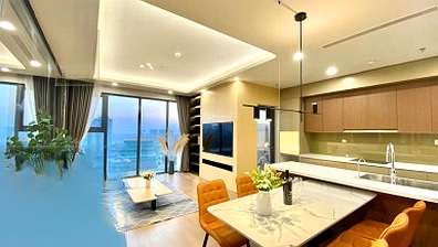 Owner: Hoang Thanh Pearl apartment for rent, 114m2, 3 bedrooms, 2 bathrooms, fully furnished. 20 million. 0899 511 ***