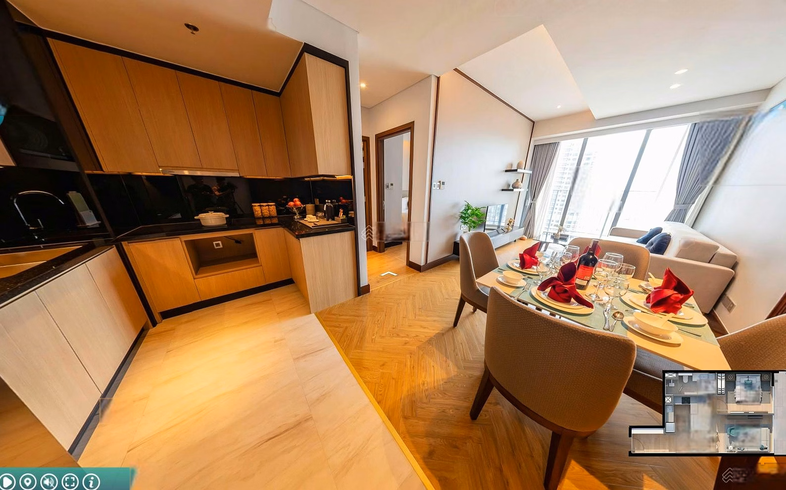 Apartment for rent with 1 bedroom, 1 bathroom - area 58.78m2 - price 25 million at Wyndham Soleil Da Nang