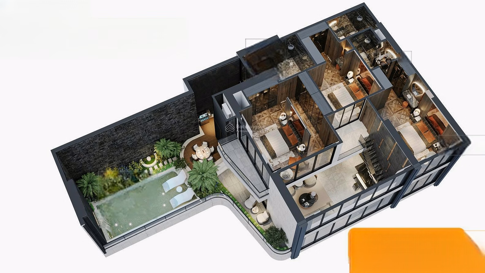 Sky Villa, garden, private swimming pool, full view of the Red River, 316m2, 4 bedrooms, 5 bathrooms, Noble Tay Ho, Voucher discount of 8 billion