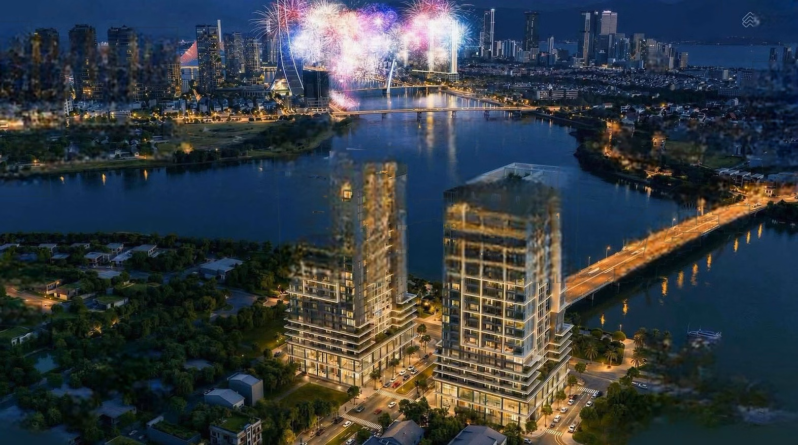 SL20705-3 bedroom corner apartment-S Light project - fireworks view- River view-diplomatic goods-price 6.5X billion