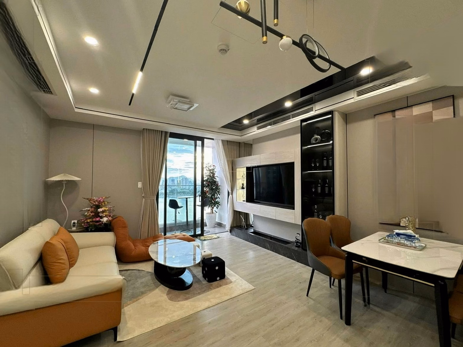 Sun Ponte apartment for rent in Da Nang | 53.2m2 | 1 bedroom + | View of Han River Dragon Bridge | High-end furniture