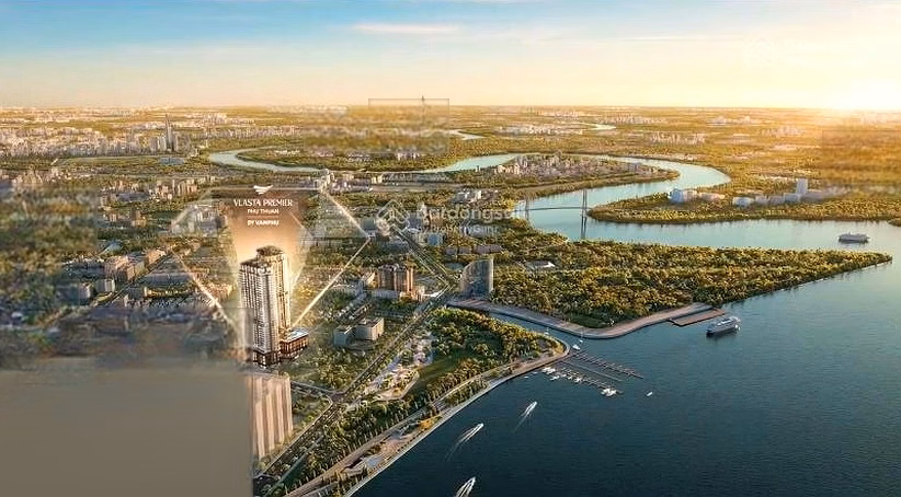 Ready stock 2 bedrooms 1 bathroom, direct view of SG river, Landmark 81, CK 210 million, 15% deposit to receive full house