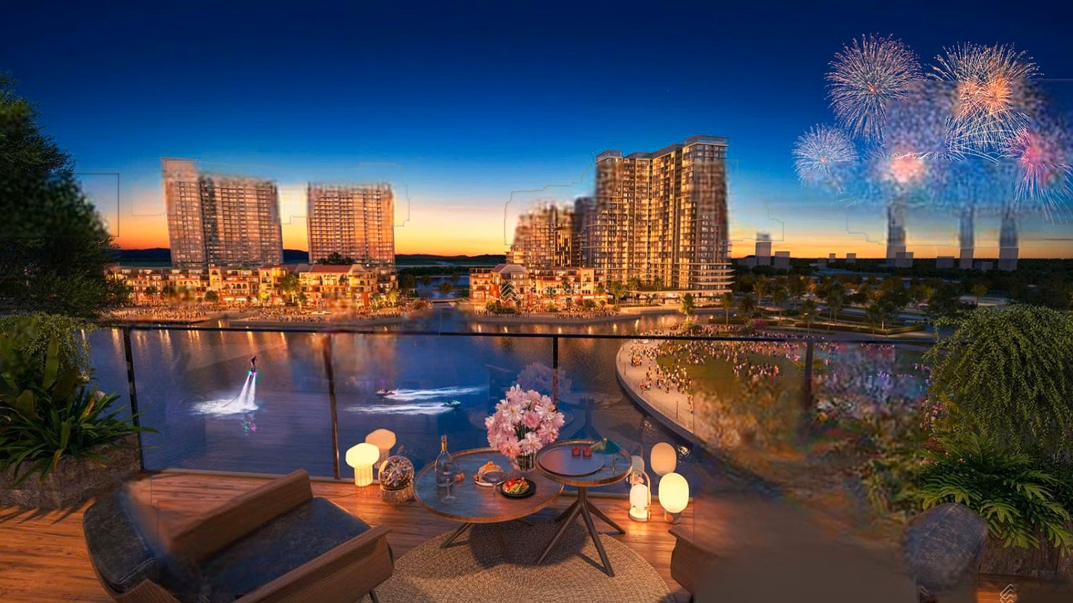High-end Nha Trang apartment for young families to settle down with lake view of Festival Island's nightly fireworks