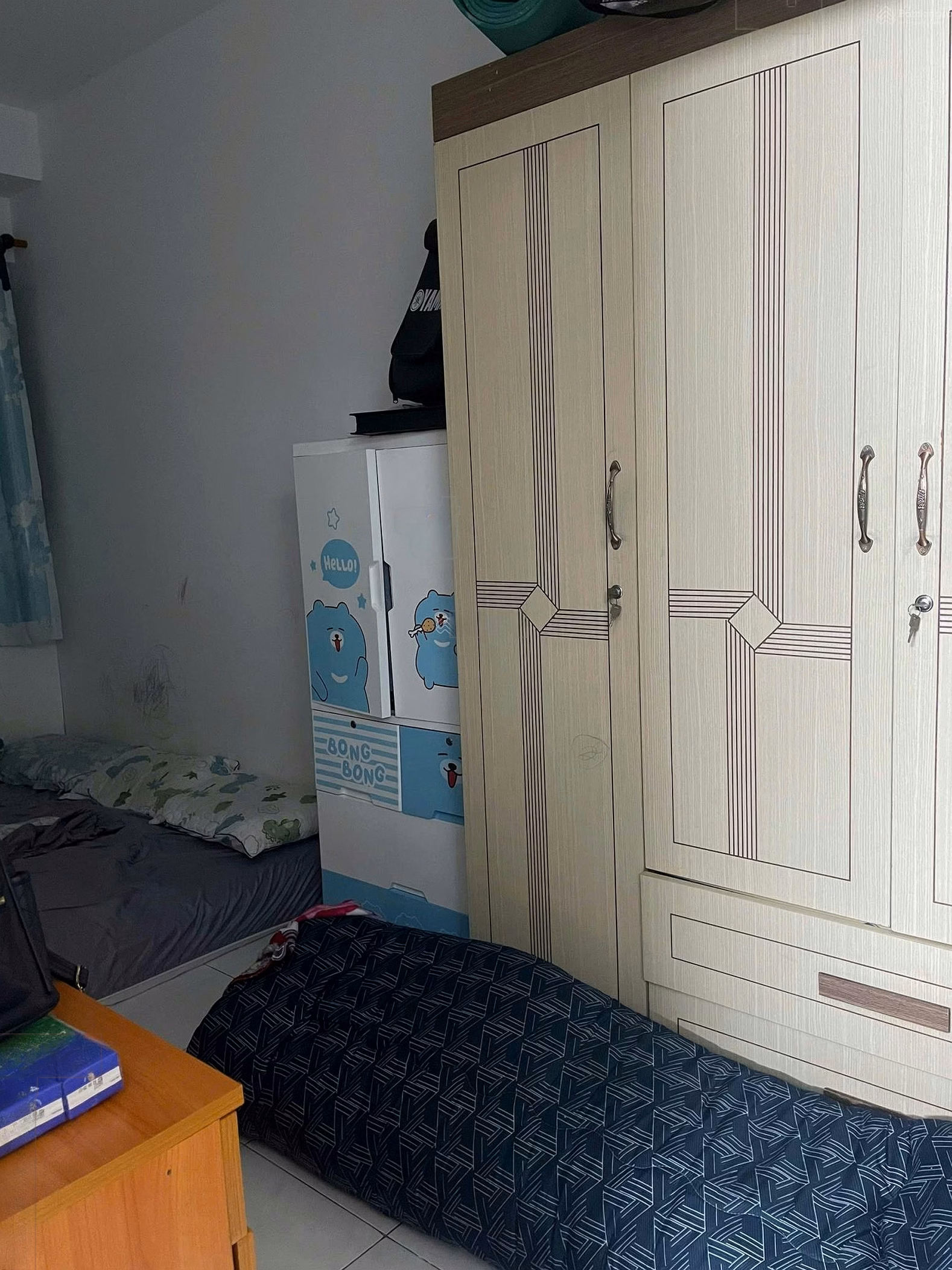 Apartment for rent 36.5 Furnished with 2 air conditioners, water heater, washing machine, refrigerator, built-in stove, cabinet, Price: 4 million