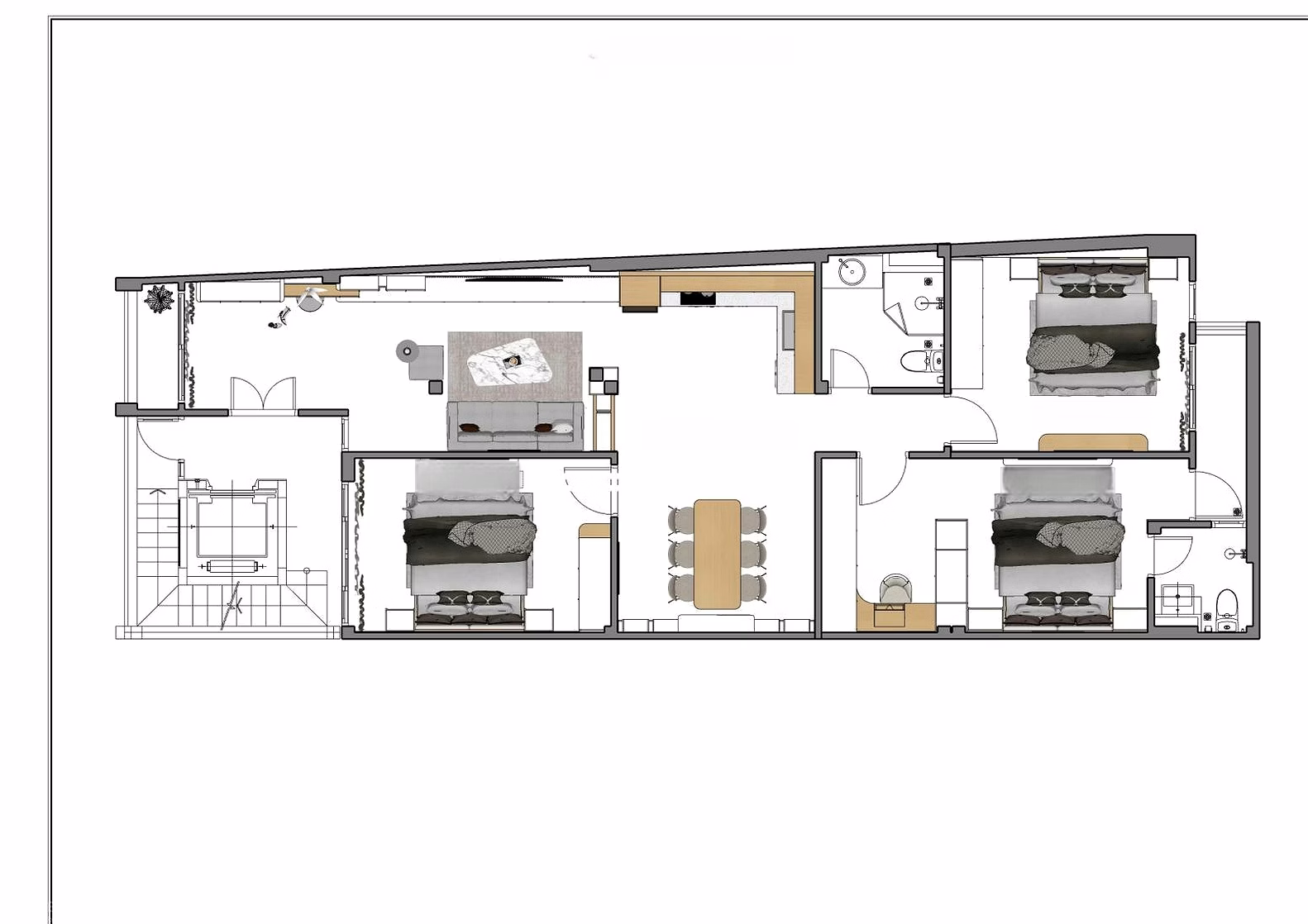 Owner for rent 115m3 apartment facing Lam Du lake - Bo De - Long Bien 3 bedrooms 2 bathrooms