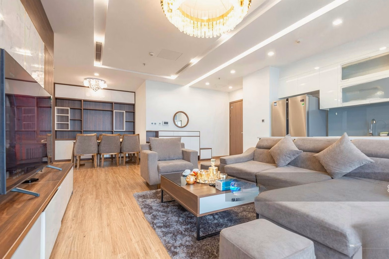 Corner apartment for rent at Han Jardin Apartment, 126m², 3 bedrooms, high floor, price only 26 million/month***