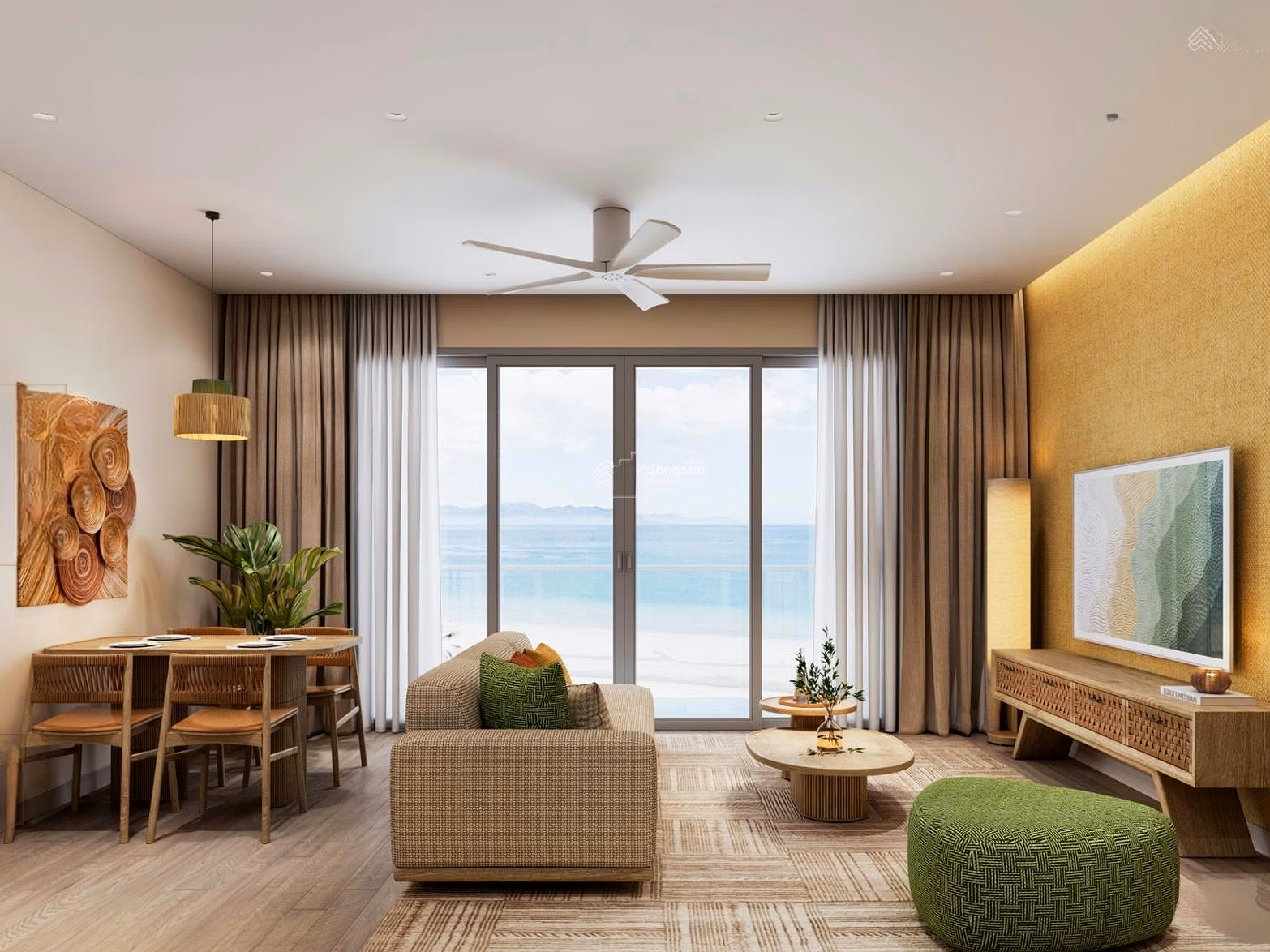 Nha Trang apartment for sale at good price, beautiful 2-bedroom corner apartment, 67.5m2, view of Hoa Hoa Lake, Building F2, price 4.7 billion