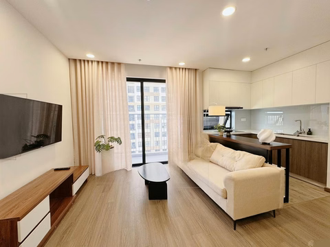 Corner apartment for rent, 3 bedrooms, 74m2, fully furnished, high floor, sea view + city view, FPT Plaza 3