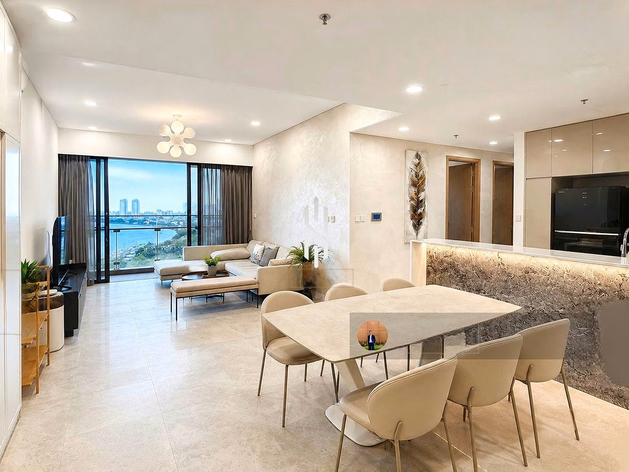 The River - 3 bedrooms for rent, hand over full new area - high floor, river view and Landmark - Private elevator