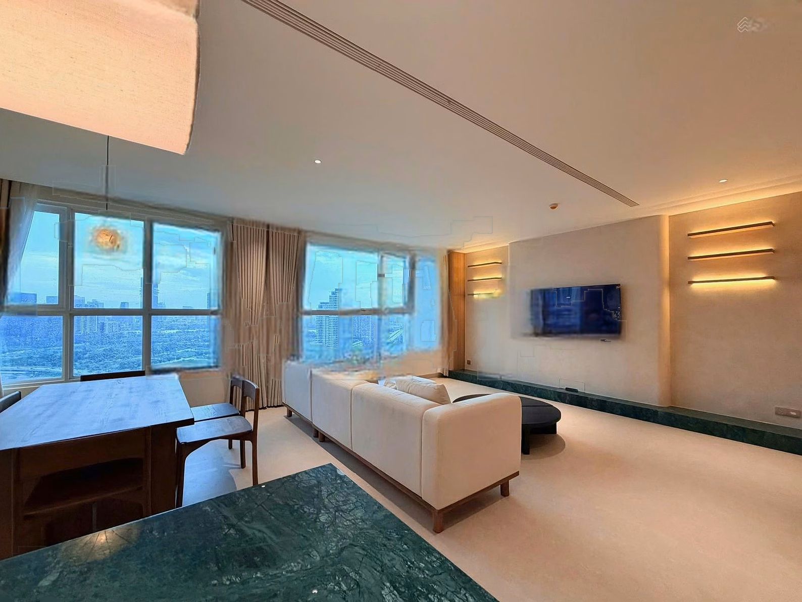5 bedrooms, 4 bathrooms, 200m2, fireworks view, 100% new furniture for rent at Sadora Sala, 120 million/month