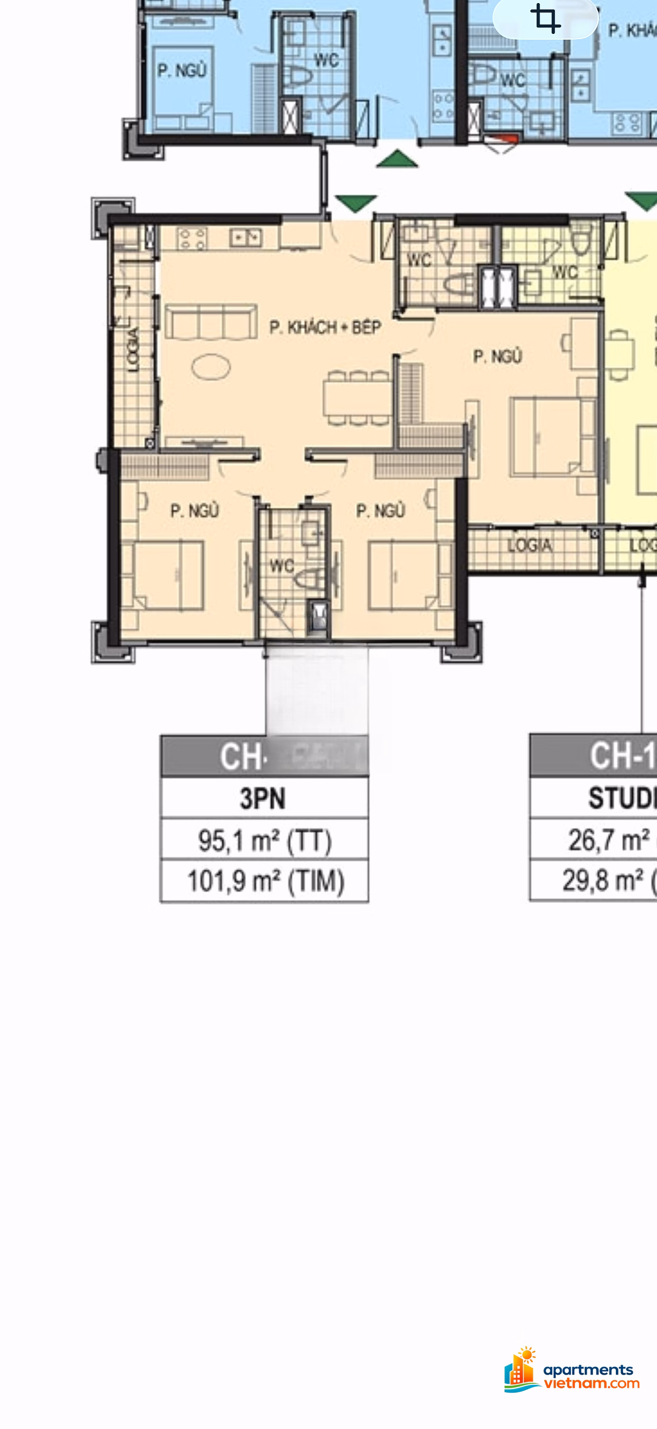Selling 3 bedrooms with a small difference of 95.1m with Hanoi city view Pr63719 for 6.05 billion***