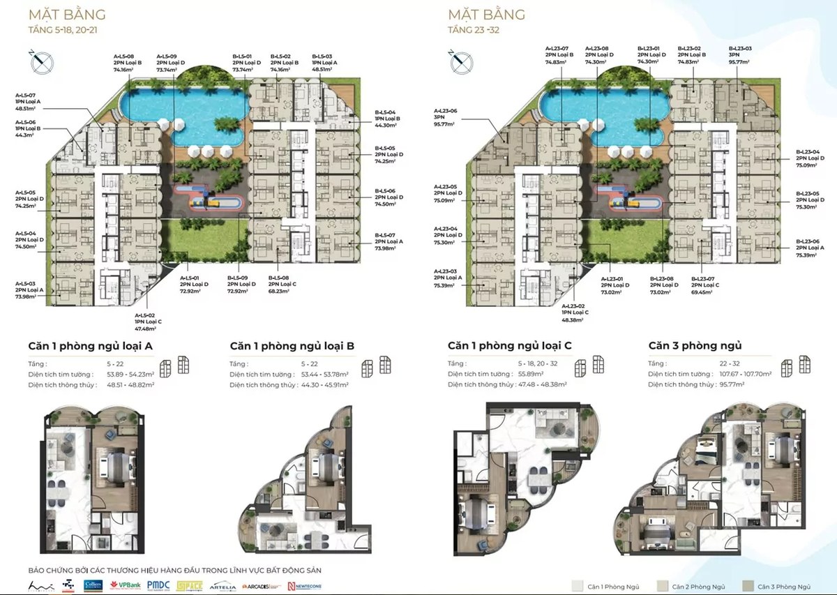 Three Bedroom Apartment for sale in Nam O Discovery project. There are 21 3bdr dual key units in the