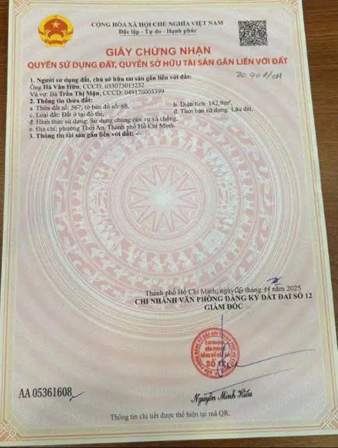 land for sale private pink book - standard legal - thanh xuan, district 12, hcmc