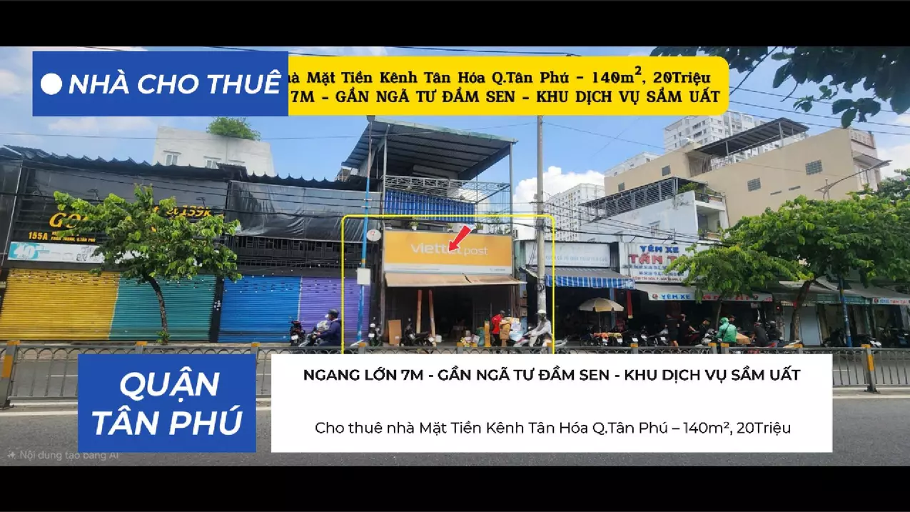 house for rent on tan hoa canal front, tan phu district – 140m², 20 million