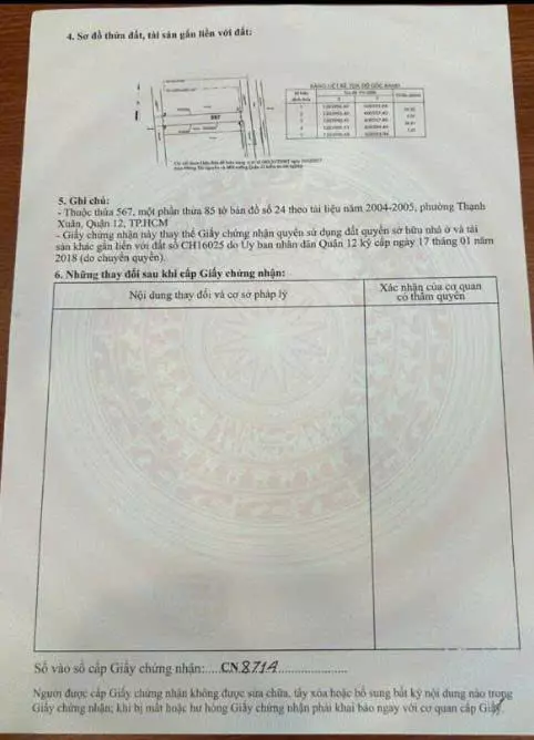 land for sale private pink book - standard legal - thanh xuan, district 12, hcmc