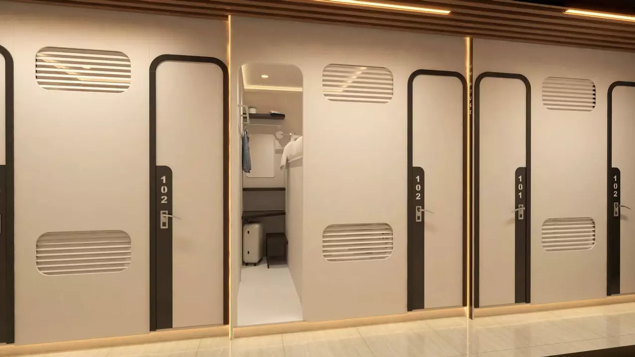 1 person 1 separate room with fingerprint lock with full facilities
