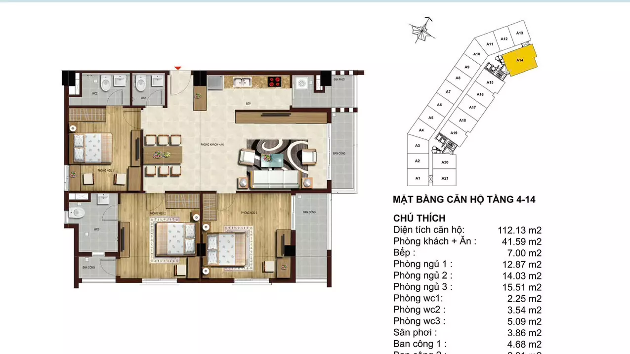 selling 3 bedroom, 3 bathroom apartment at blue sky tower, 3.7 billion, 115m2, district 2, hcm with preferential price