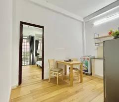100% new 1 bedroom apartment, 45m2, separate kitchen, balcony, near red bridge, van lang university