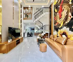 4❌10m, 3-floor house for sale phan huy ich, car alley, ward 12 go vap, price 5.x billion