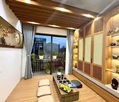 beautiful house for sale, 45m2, 6 floors, le thanh nghi elevator, car parking, clear sidewalk