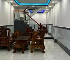 beautiful house for sale, cast concrete 2 panels, alley 4m, trung chanh, hoc mon