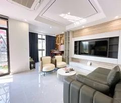 beautiful house for sale in hong tien dan construction - car bypass - garage full elevator nt 55m 7 floors 17.x billion