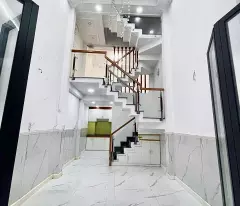binh tan, car alley, beautiful new house 5 floors, 5 bedrooms, near mt, le van quoi, price.