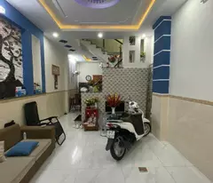 binh tan, front of rocket area, beautiful 4-storey house, business, blooming rear, price.