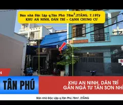 doc lap house for sale in tan phu district 78m², 2 floors, 7.19 billion - near tan son nhi intersection