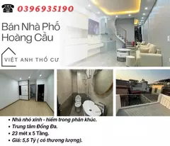hoang cau townhouse for sale, dong da core, vo van amenities, 23mx5t, price: 5.5 billion, contact: 0396935190.