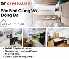 house for sale in giang vo street, wide lane, beautiful house right away, 44mx5t, price: 8.7 billion, contact: 0396935190.