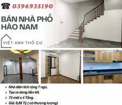 house for sale in hao nam dong da, investment price, easy rent, 73mx4t, price: 8.88 billion, contact: 0396935190.
