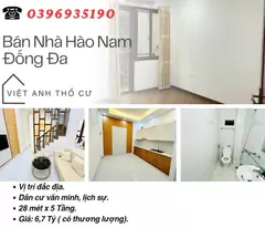 house for sale in hao nam dong da, prime location, van minh residential area, 28mx5t, price: 6.7 billion, contact: 0396935190.