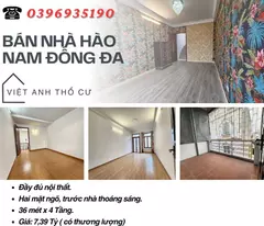 house for sale in hao nam dong da, two side alley, good furniture, 36mx4t, price: 7.39 billion, contact: 0396935190.