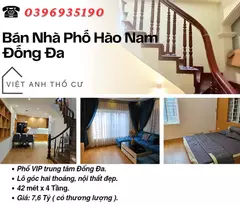 house for sale in hao nam street, beautiful interior, airy two sides, 42mx4t, price: 7.6 billion, contact: 0396935190.