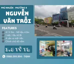 house for sale in phu nhuan, 4.1x8, nguyen van troi, 2 floors, hcmc, no street line