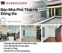 house for sale in thai ha dong da_fully furnished house_with parking lot_52mx4t_price: 8.6 billion, contact: 0396935190.