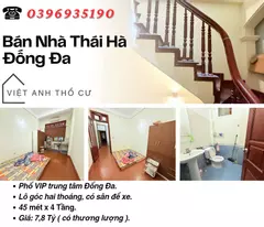 house for sale in thai ha street, corner lot hai thoang, private parking, 45mx4t, price: 7.8 billion, contact: 0396935190.