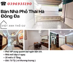 house for sale in thai ha street, dong da center, thousands of amenities, 35mx5t, price: 7.6 billion, contact: 0396935190.