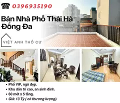 house for sale in thai ha street, vip townhouse, tri cao residential area, 60mx5t, price: 13 billion, contact: 0396935190.