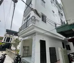 house for sale next to west thang long dan phuong axis. corner lot 43m2 built with 5 floors. lane for cars passing through the house