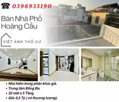 house for sale on hoang cau street, civil construction, central location, 32mx5t, price: 6.5 billion, contact: 0396935190.