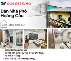 house for sale on hoang cau street, new house with seven floors, imported elevator, 48mx7t, price: 16.9 billion, contact: 0396935190.
