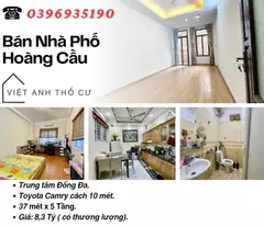 house for sale on hoang cau street, nice location, 10m from car, 37mx5t, price: 8.3 billion, contact: 0396935190.