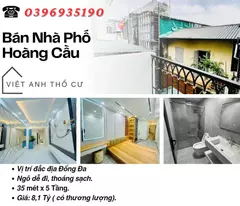 house for sale on hoang cau street, prime location, solid column frame, 35mx5t, price: 8.1 billion, contact: 0396935190.
