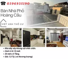 house for sale on hoang cau street, prime location, solid construction, 35mx5t, price: 7.5 billion, contact: 0396935190